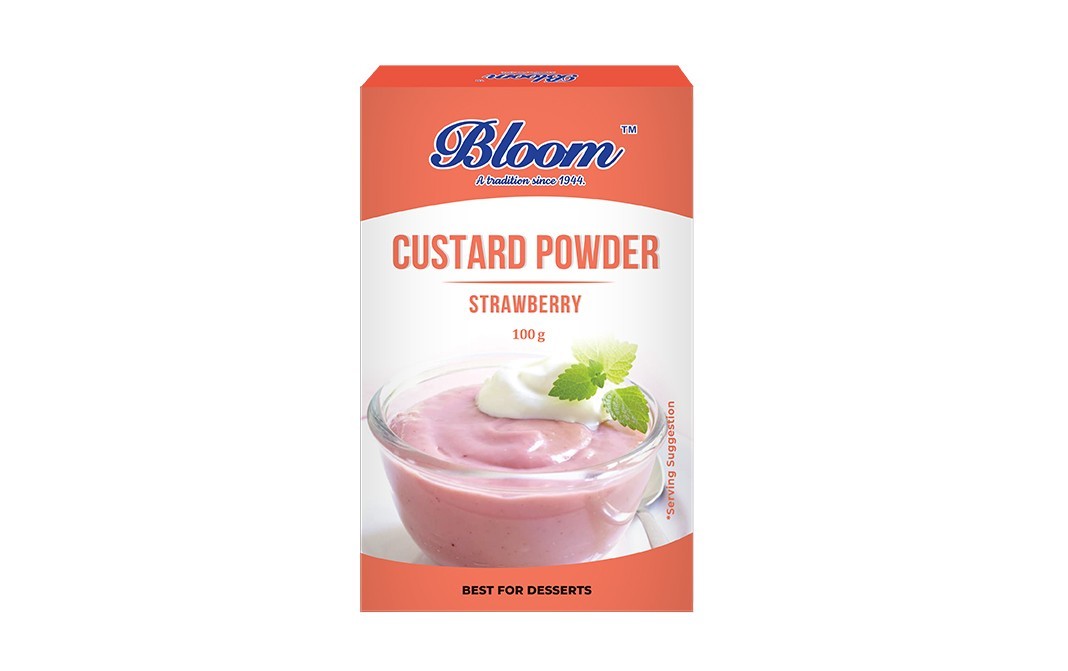 Bloom Custard Powder Strawberry   Box  100 grams